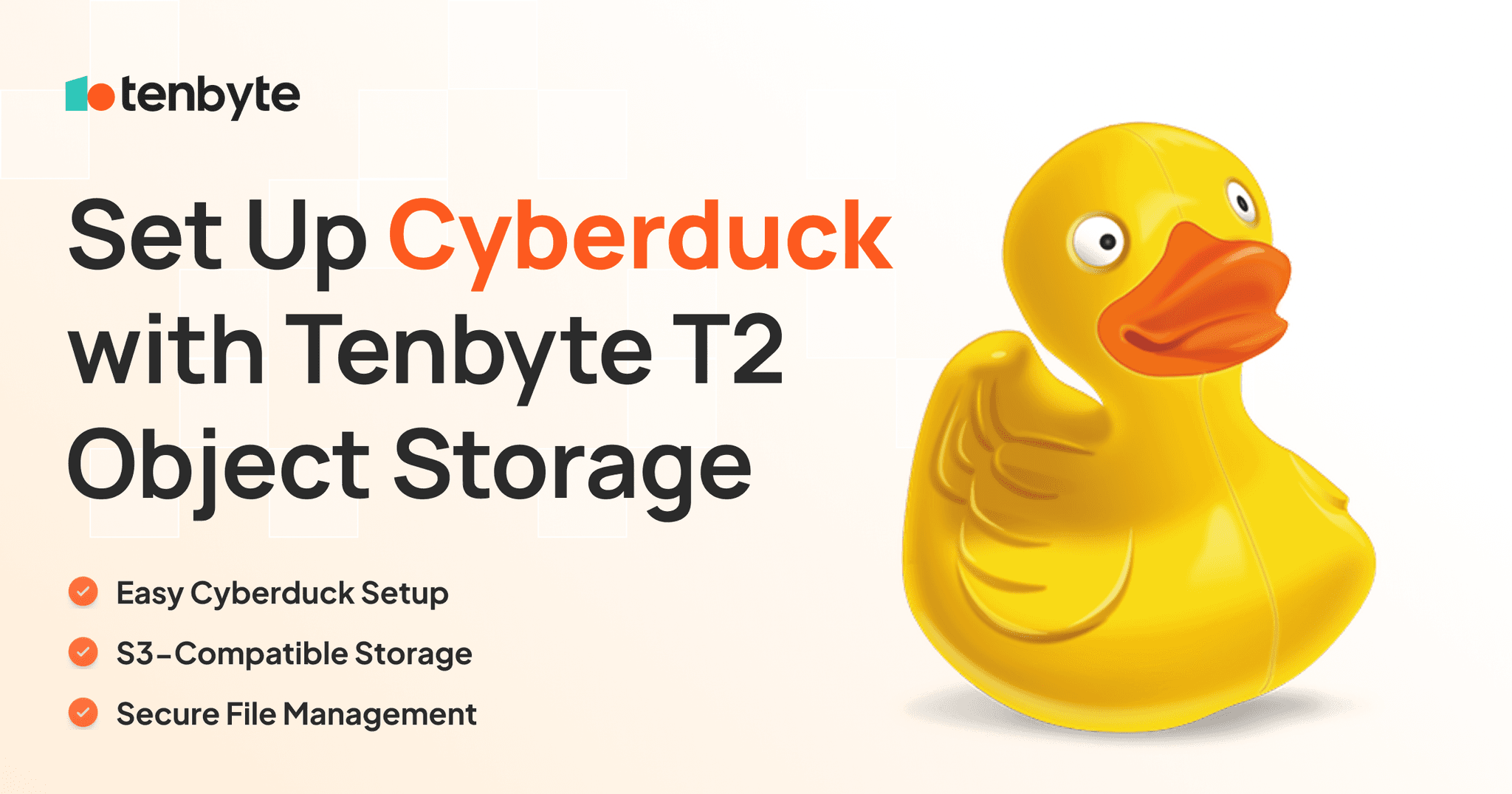 How to connect Cyberduck to Tenbyte T2 object storage in minutes